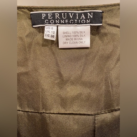 Peruvian Collection dark brown and olive silk skirt - Picture 3 of 10